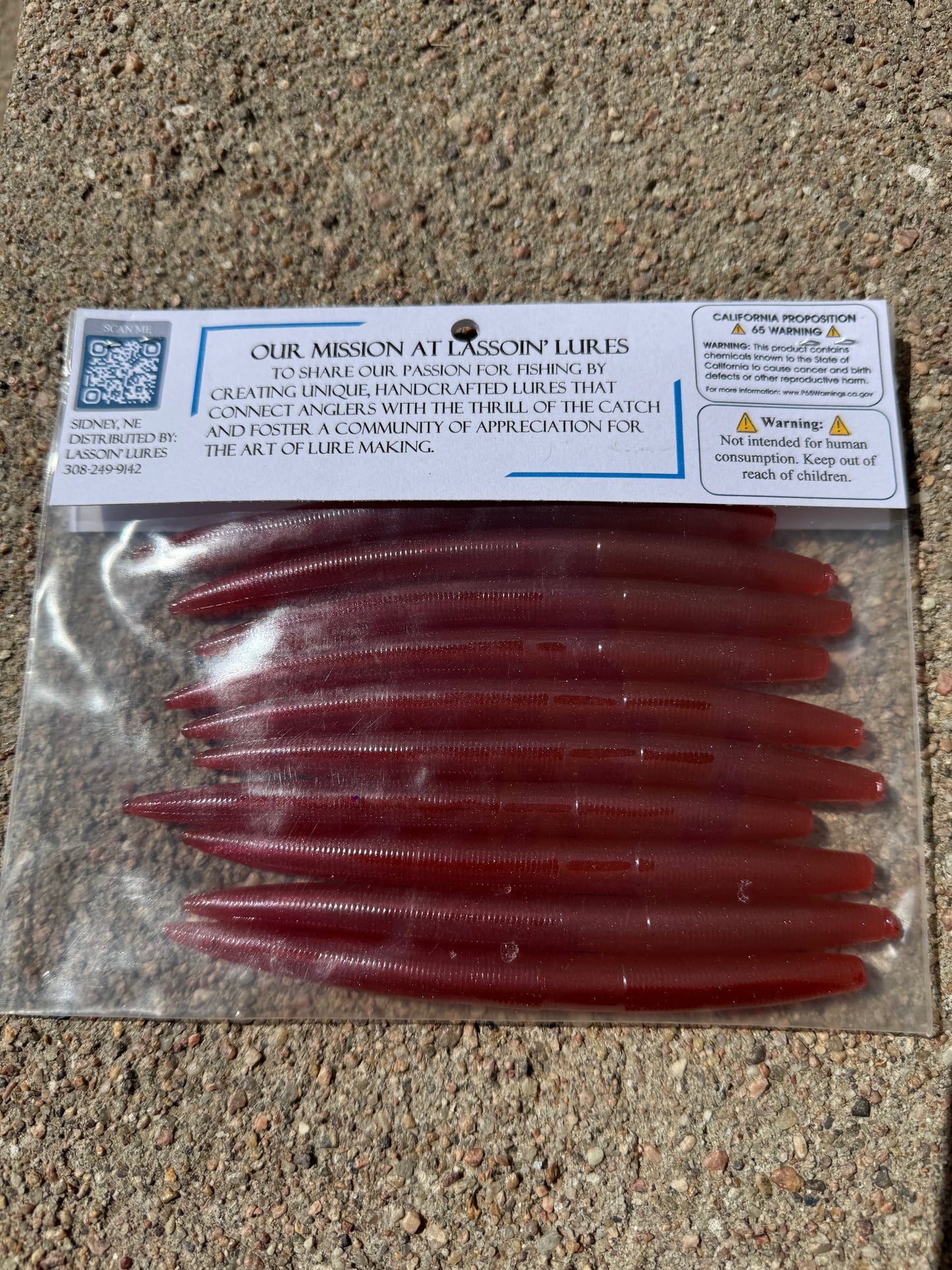 5" Stick Worm | Ruby Red