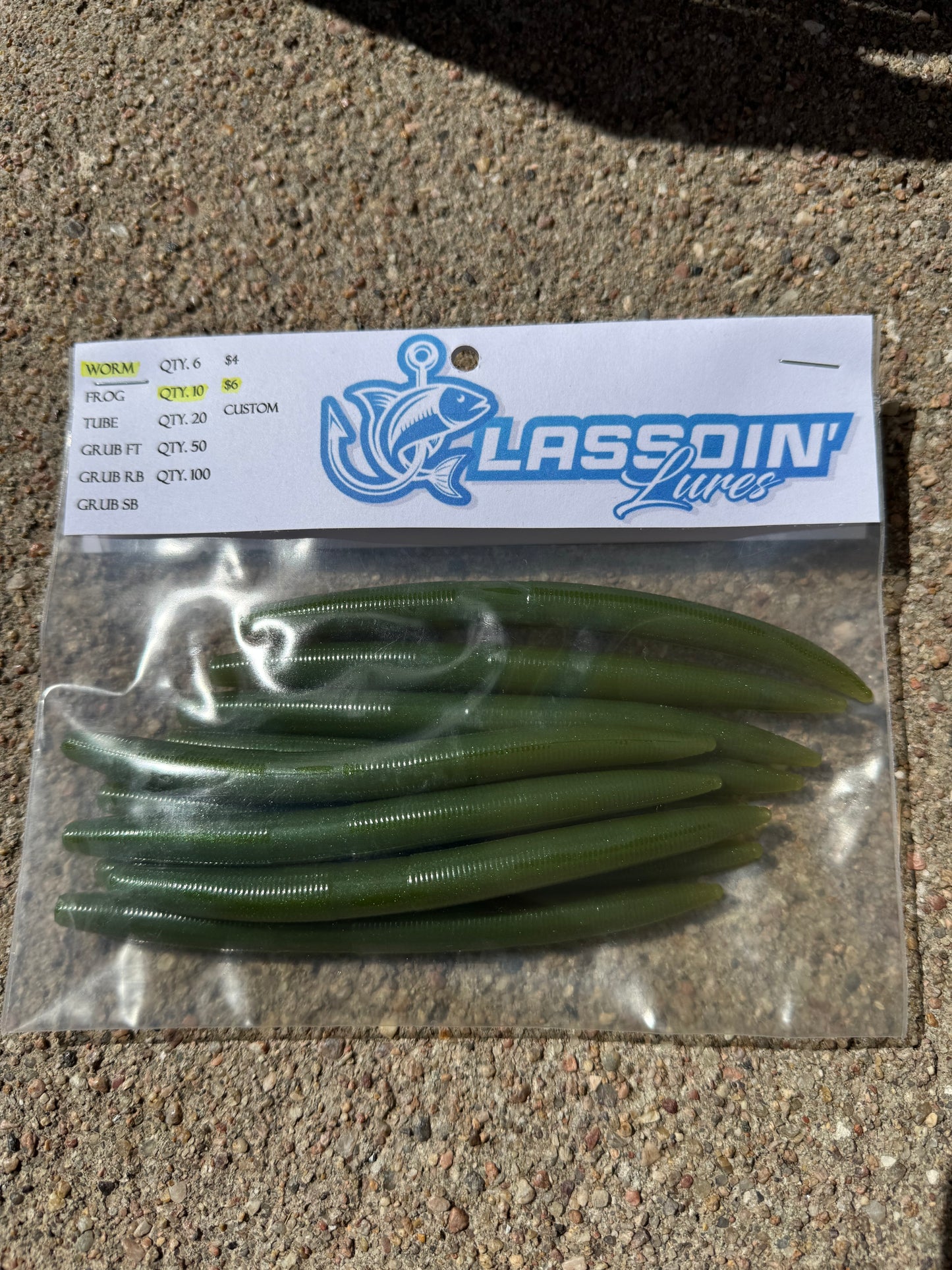 5" Stick Worm | Snot Green