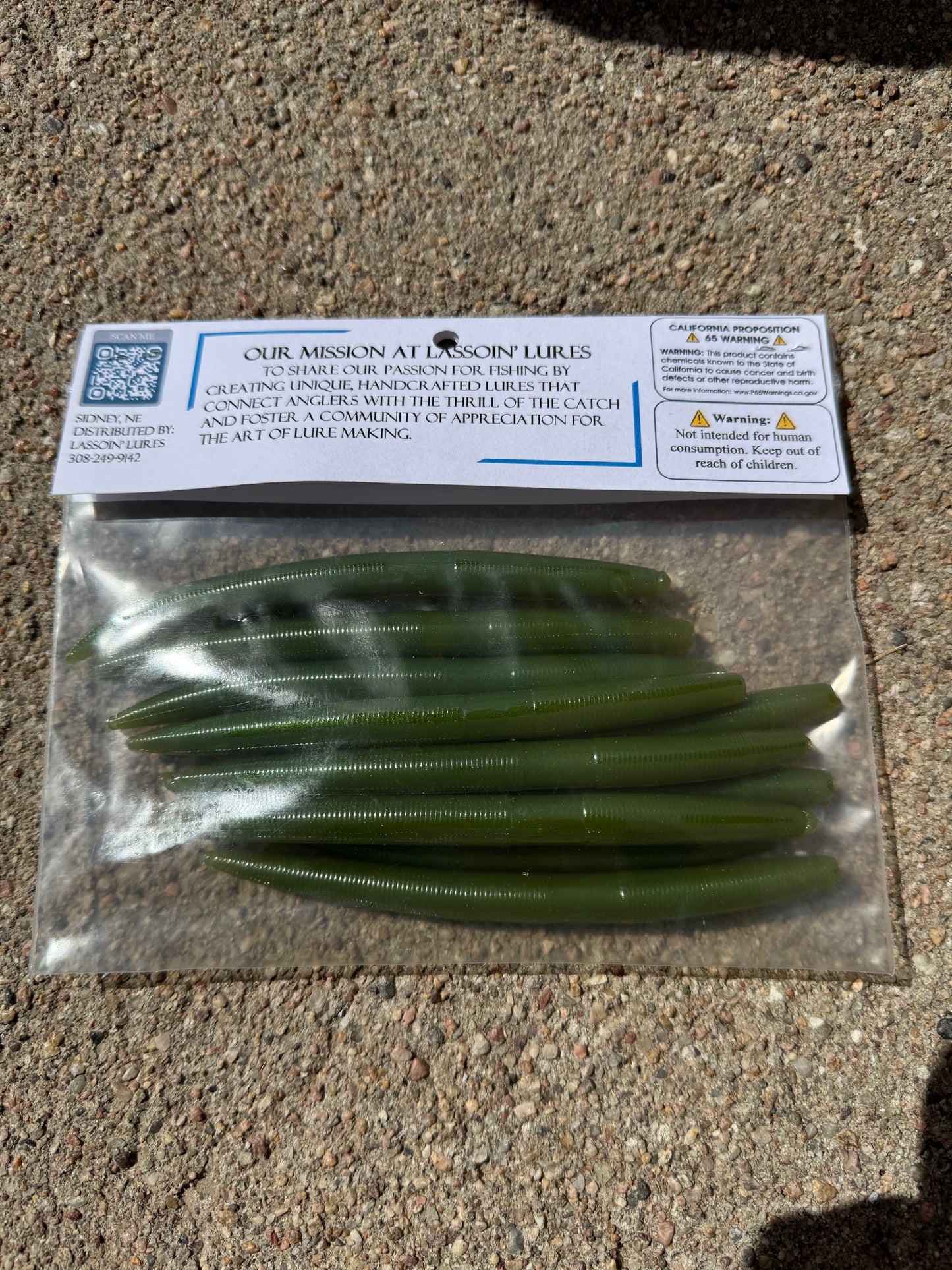 5" Stick Worm | Snot Green