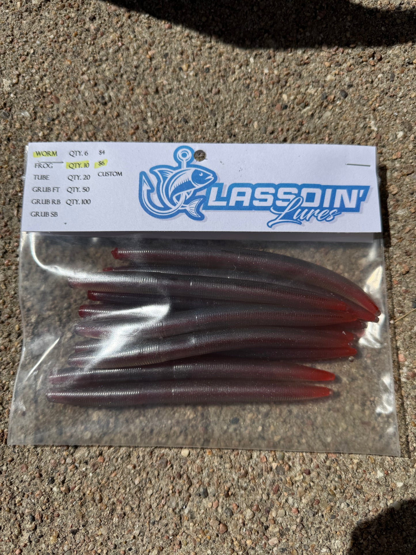 5" Stick Worm | Silver Shell | Red Core Shot