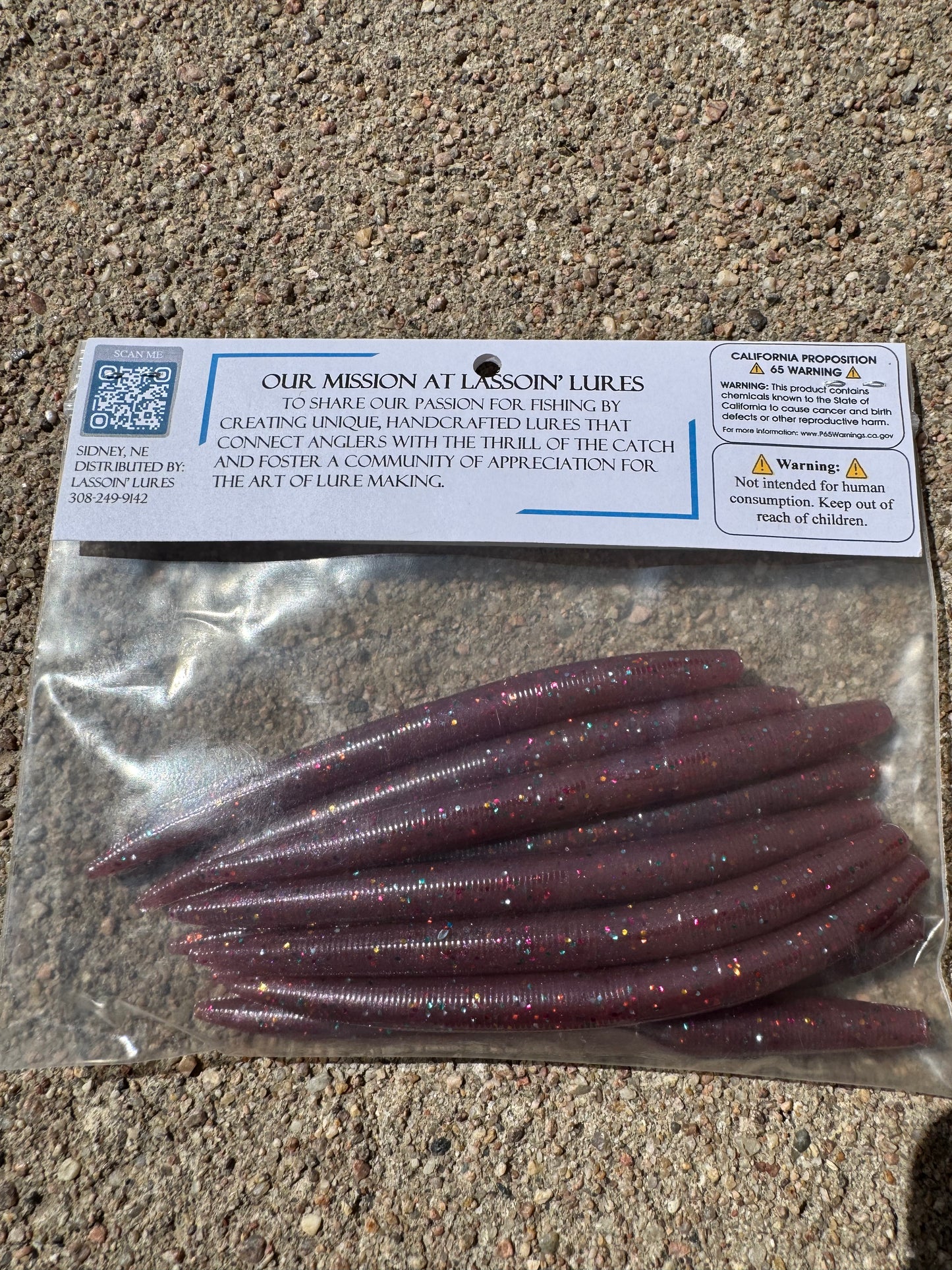 5" Stick Worm Ruby Red with Flake
