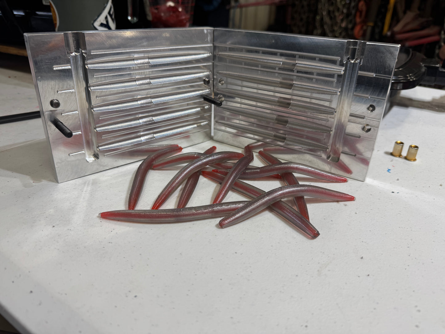 5" Stick Worm | Silver Shell | Red Core Shot