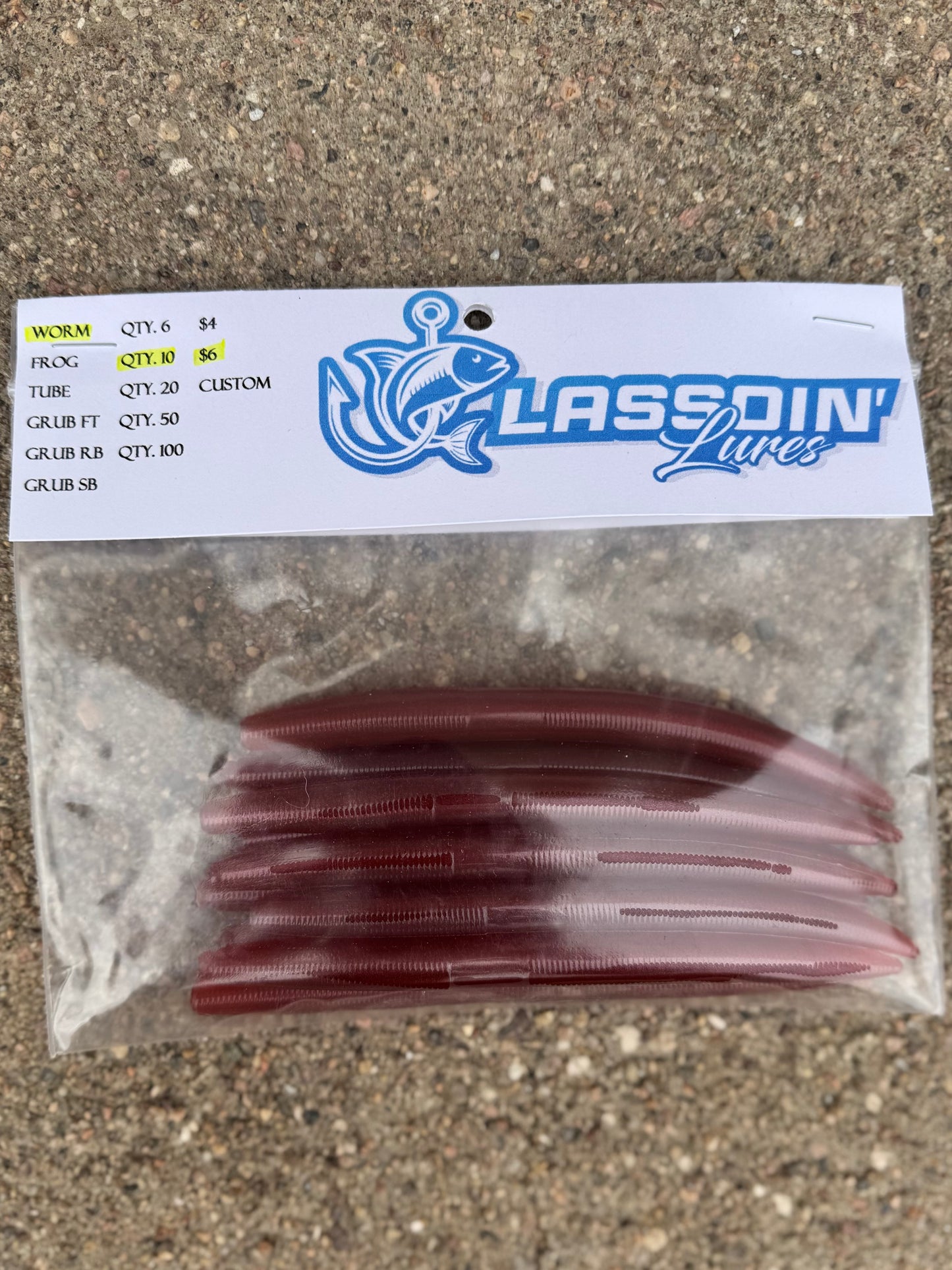5" Stick Worm | Ruby Red