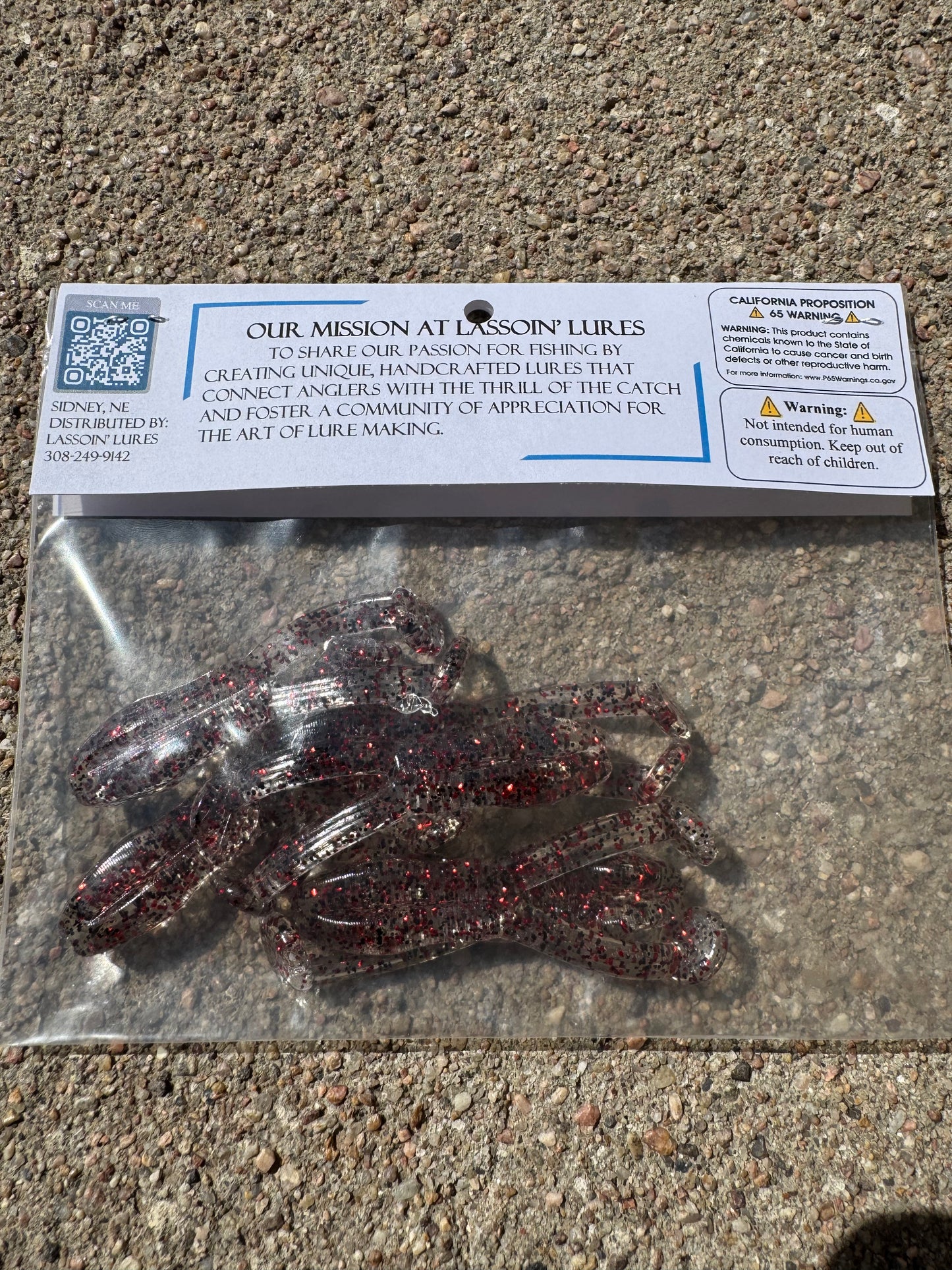3" Frog | Black + Red Flake