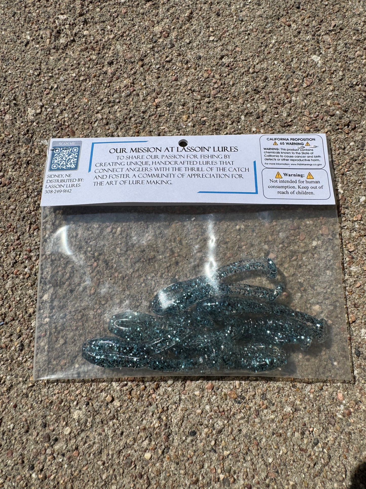 3" Frog | Black + Blue Flake