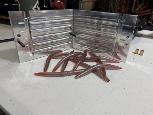 5" Stick Worm | Silver Shell | Red Core Shot